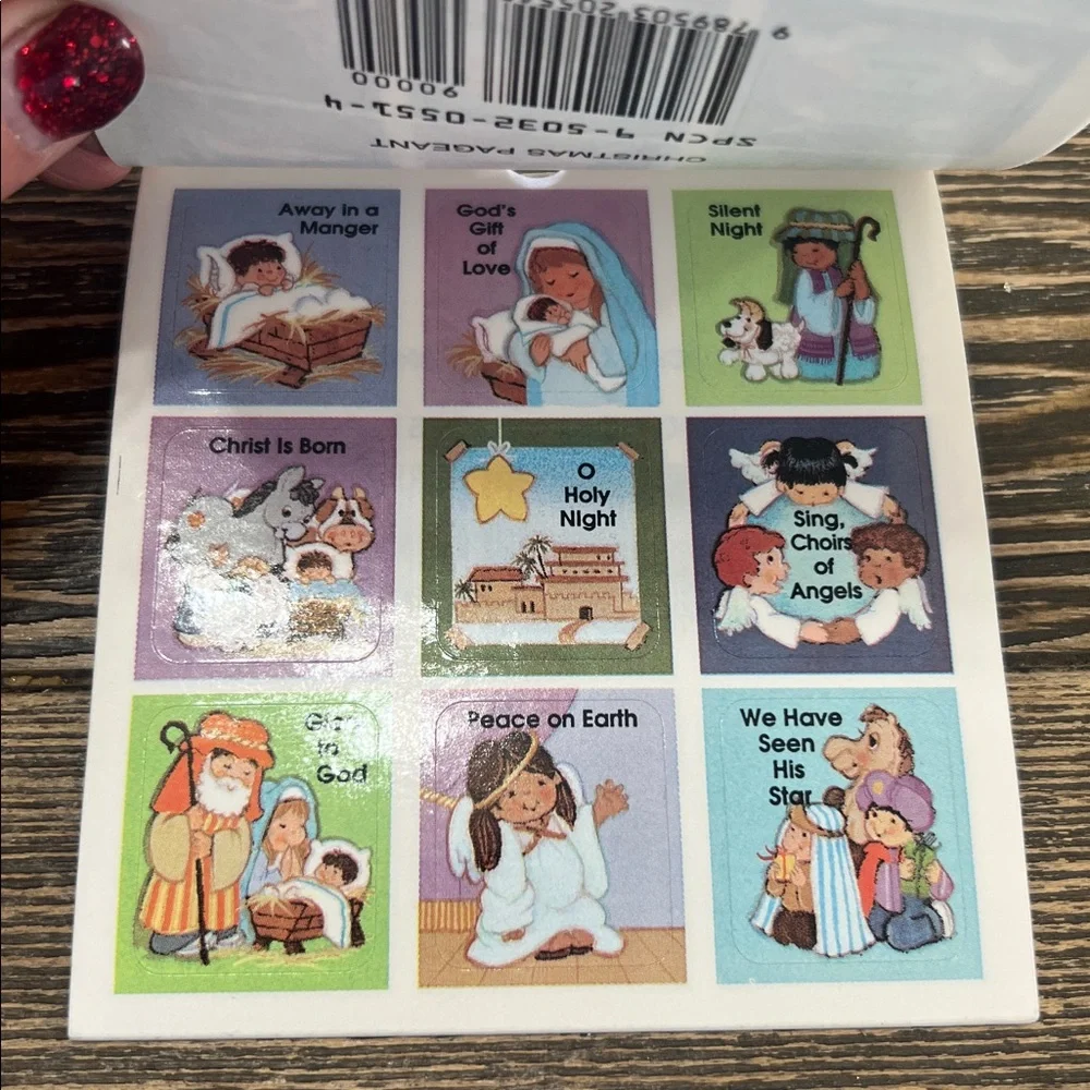Vintage 1992 Redi-Stix Christmas Pageant Sticker Set Made‎ in USA 54 Stickers